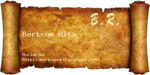 Bertram Rita névjegykártya
